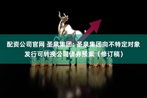 配资公司官网 圣泉集团: 圣泉集团向不特定对象发行可转换公司债券预案（修订稿）